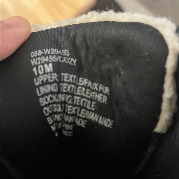 White Mountain Cozy Black Faux Suede Hiking Boots Sherpa Lined Size 10 - Picture 5 of 5